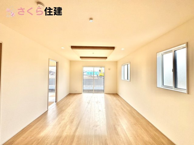 ブルーミングガーデン下野市川中子　１号棟のその他|同社施工物件の写真です。お洒落なオープンサニタリー。					
