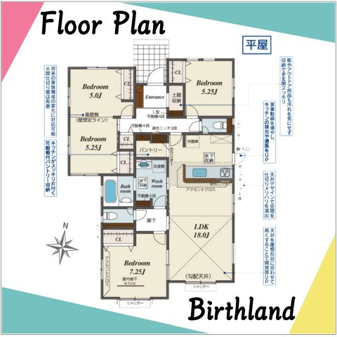 新築戸建・建売　本庄市今井　本庄南小・本庄南中の間取り|【3LDK】3LDK⇒4LDKへ間仕切対応可能！ライフステージの変化に柔軟です♪