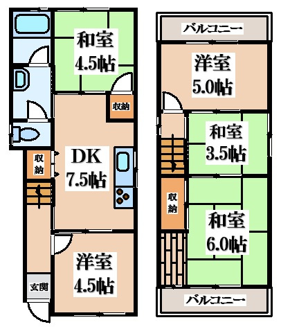 諸福5丁目一戸建の間取り