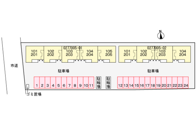 カーサリンドペロー1の駐車場