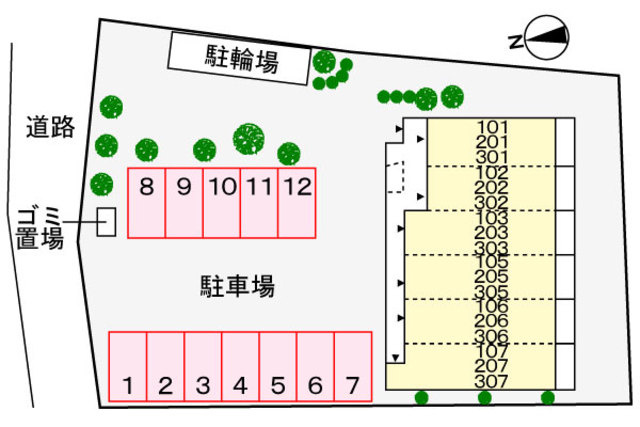 カルセドニーの駐車場