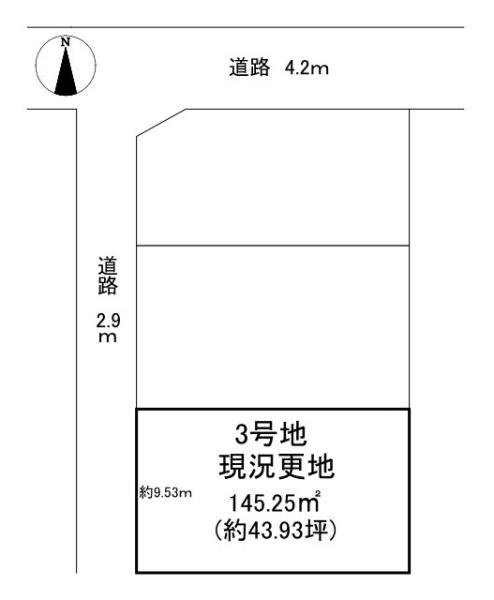 橿原市曽我町の売地の土地図
