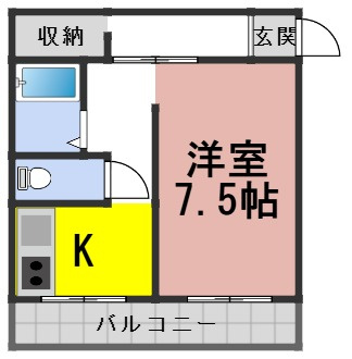 ６５８２６　岐阜市折立アパートの間取り