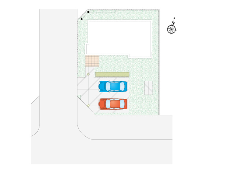 【5号棟：区画図】並列駐車２台可能！
