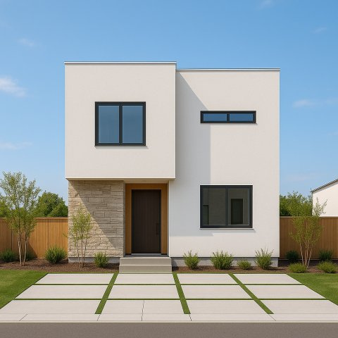 【建築条件付き土地】グラッド・タウン谷川の完成予想図|C号地（116.28㎡）
無駄のない35坪台。LDKを効率的に計画でき、収納やワークスペースもバランス良く確保しやすい区画。建物と外構のバランスが取りやすい