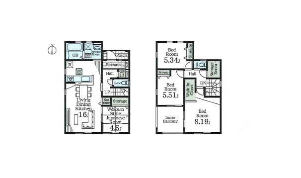 川島町上伊草　新築一戸建て　リーブルガーデン　01の間取り|川島町上伊草　新築一戸建て　リーブルガーデン　01、4SLDK、土地面積216.30m2、建物面積105.98m2
