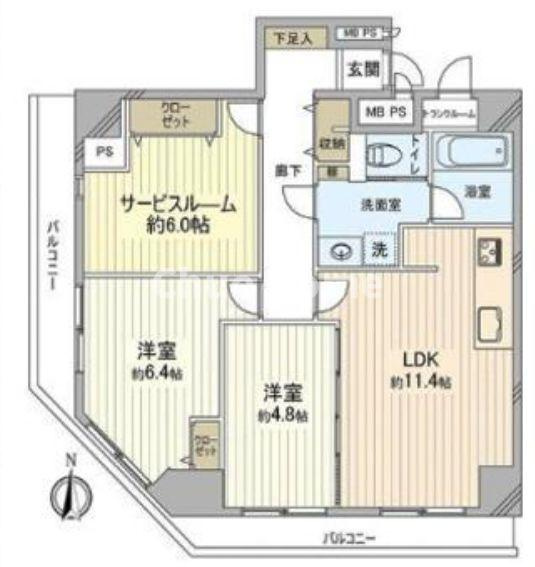 ヴェラハイツ亀戸の間取り|南西角部屋につきまして日当たり・通風良好。2016年フルリノベーションしたお部屋ですので室内はきれいな状態です。