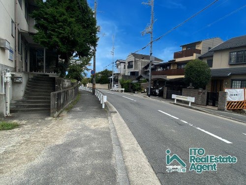 北白川上池田町 土地の前面道路含む現地写真