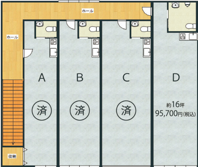 甲賀市水口町本町３丁目の店舗一部の間取り
