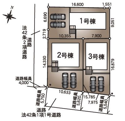 結城市結城　第45　3号棟の区画図
