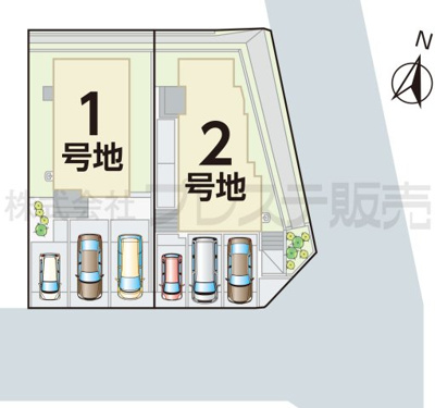 【区画図】 | 奈良市敷島町１丁目の新築一戸建 全２区画 | 全体区画図