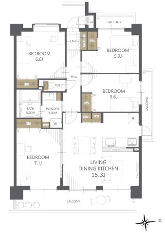 【間取り】ホルトハイムＪＲ博多南 