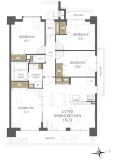 【間取り】ホルトハイムＪＲ博多南 