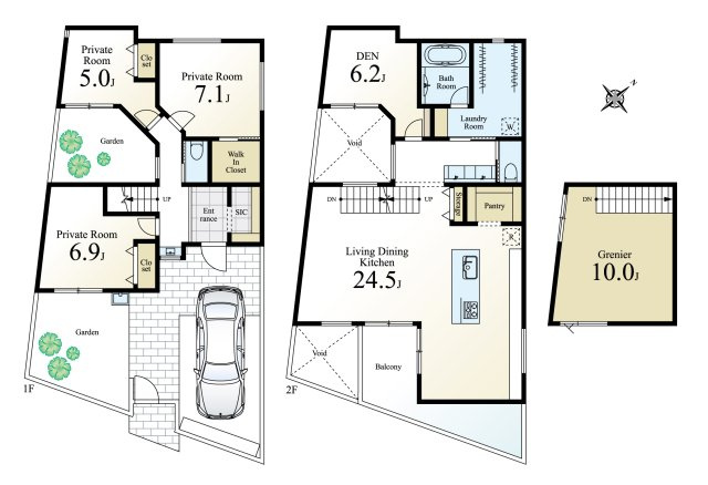 練馬区桜台2丁目 限定1区画の参考プラン|土地面積134.26㎡　建物面積95.64㎡　2階建　3LDKプラン　WIC　SIC　パントリー付
建物参考価格2470万円
土地ご購入の際のご参考にされてください
