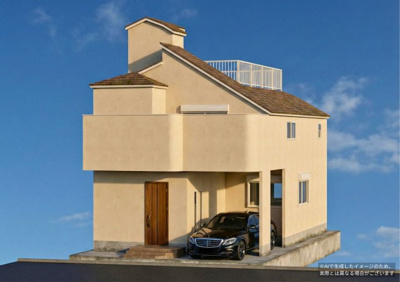 【完成予想図】 | 駒沢大学6区画 | 4号棟　外観イメージ図、日当たり良好