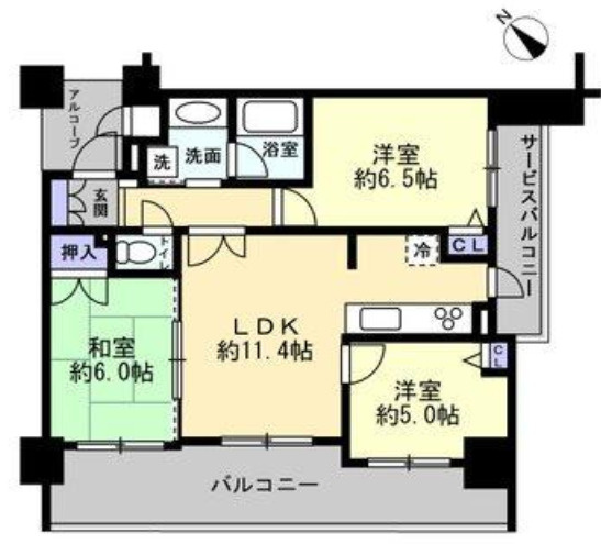 プレサンス大阪ドーム前ファンタジアの間取り
