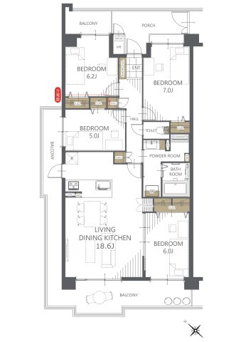 【間取り】阪急日生ニュータウン花咲く丘の街Ｂ棟 