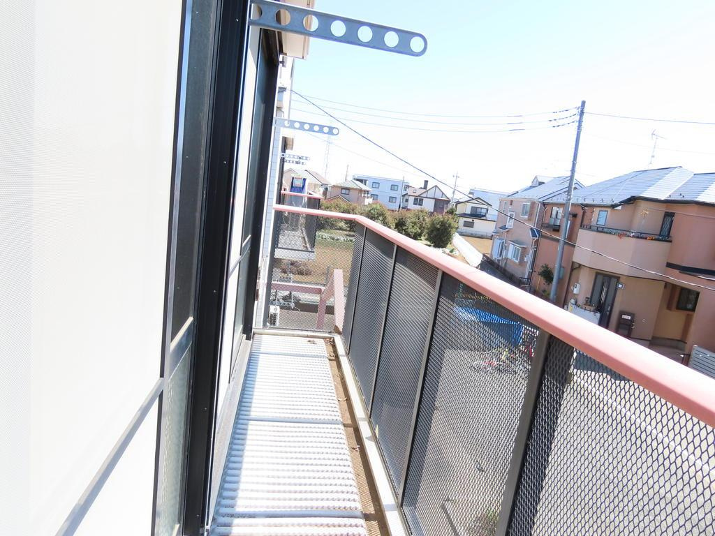 オークアベニューＡのバルコニー|写真は反転タイプのＢ202号室です