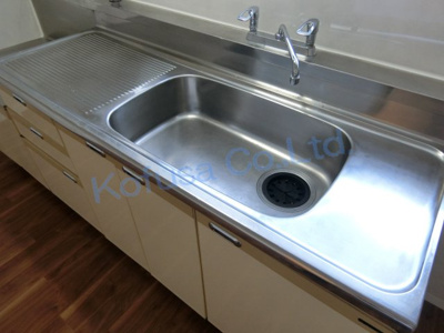 【洗面所】 | ハイツ須磨 | 広い台所シンク