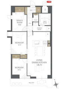 【間取り】チサンマンション平和大通り２ 