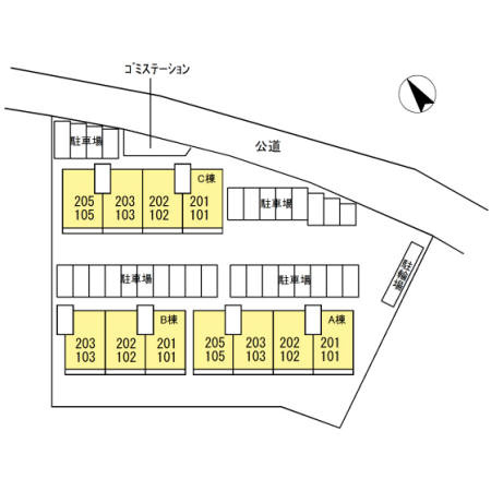 サンヒルズ鷹丘 Cの区画図
