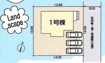 【仲介手数料無料】新築戸建　鳩山町松ヶ丘1-6-3（全1棟）の区画図