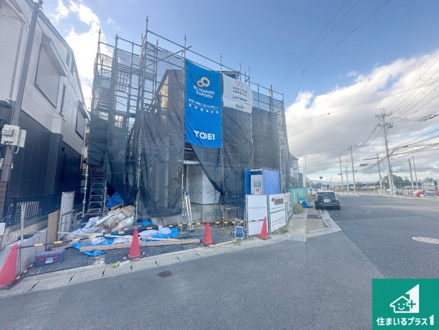 宇治市伊勢田町砂田　第2期　新築一戸建ての外観|周辺は落ち着いた街並みの住宅地！子育てがしやすい住環境です！まだ未完成ですが、現地でしかわからない事もございます。是非一度ご覧ください。