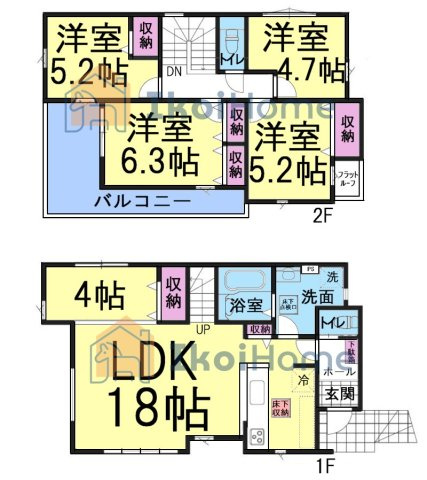 神戸市西区玉津町高津橋1期　新築戸建の間取り|【ホームページに現地動画掲載中】●年中無休：当日予約可●4LDK！リビング22帖！収納豊富！