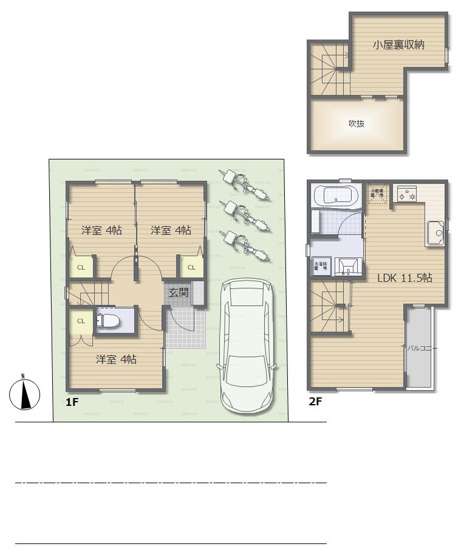 【間取り】 | ～インフィーア Vol. 68　西東京市住吉町４丁目　ブランド新築戸建て～ | 開放的な吹抜けLDKで、ご家族ゆったり過ごしませんか？