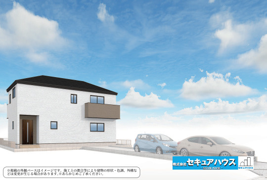 【今からご案内可能】大府市長根町6丁目　全5棟　の外観|【4号棟外観パース】
※掲載の外観パースはイメージです。施工上の都合により建物の形状、色調、外構などとは変更が生じる場合があります。予めご了承ください。