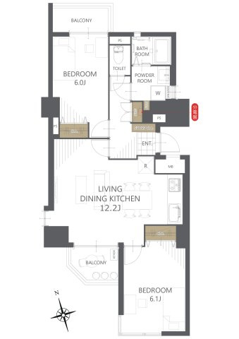 【間取り】中山手セントポリア 