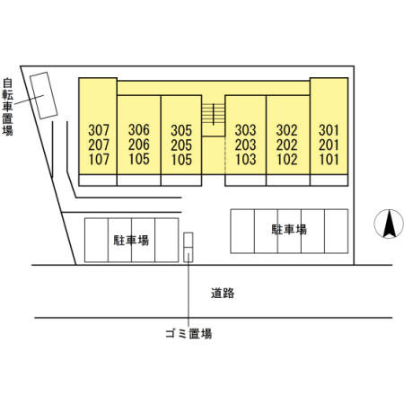 プライム逢妻の駐車場
