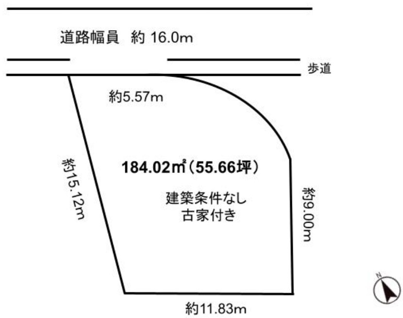 栗東市高野　建築条件無し売土地