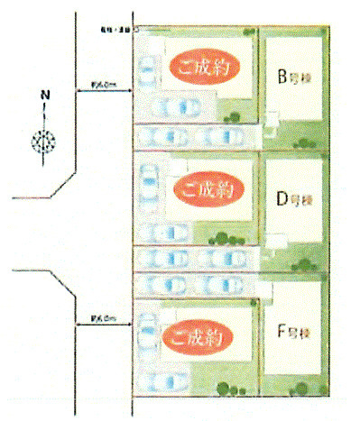 あきる野市秋留3丁目　新築戸建全6棟の区画図