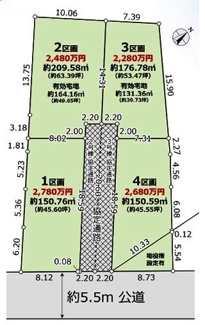 【土地図】 | 川越市大塚新町　建築条件なし売地　西武新宿線『南大塚駅』徒歩17分　【武蔵野小学区】
