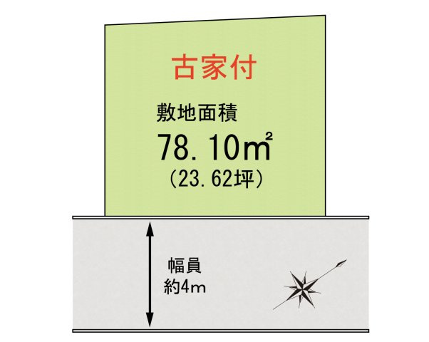 岸和田市土生町8丁目　古家付き土地の区画図