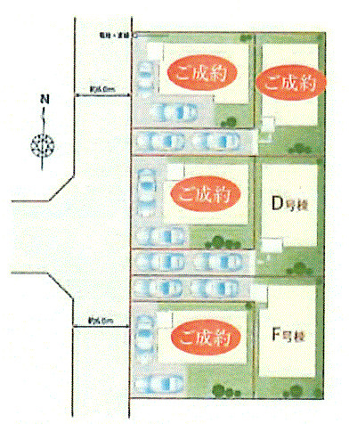 あきる野市秋留3丁目　新築戸建全6棟の区画図