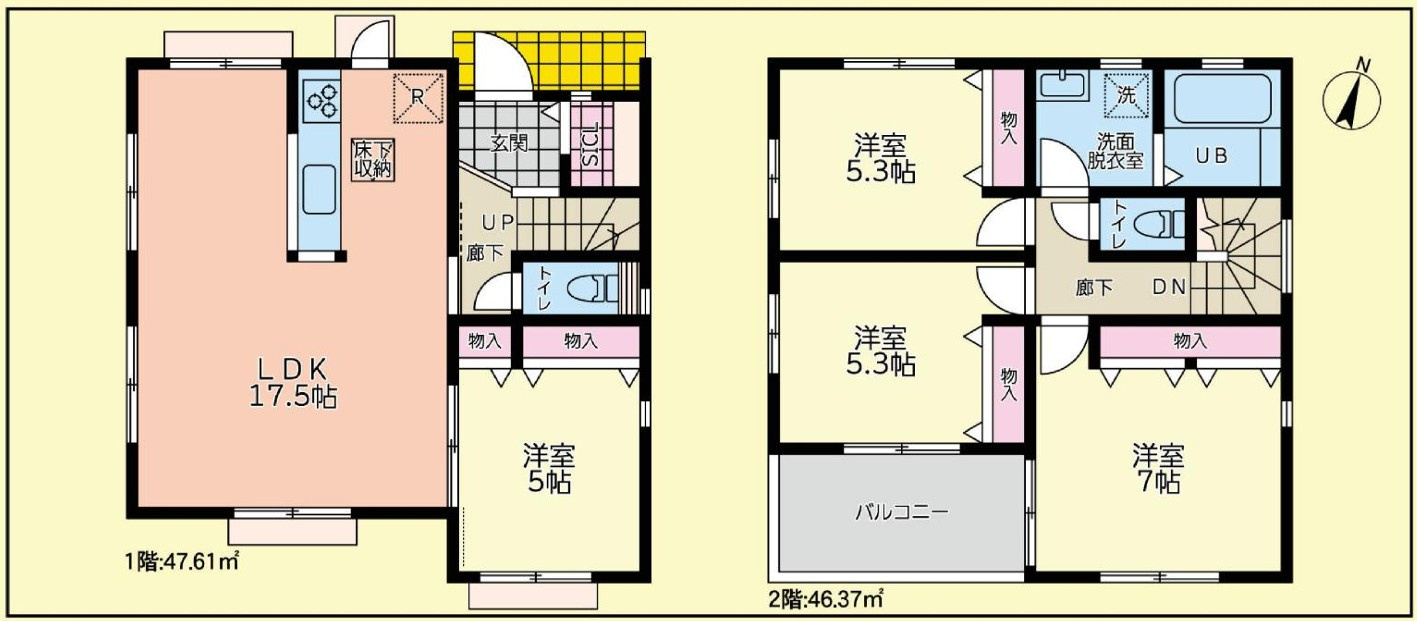 戸塚区戸塚町 新築戸建 4180万円の間取り