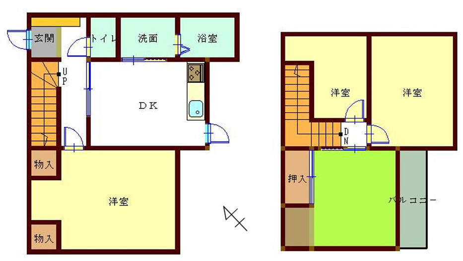 汲沢3丁目 中古戸建 1280万円の間取り