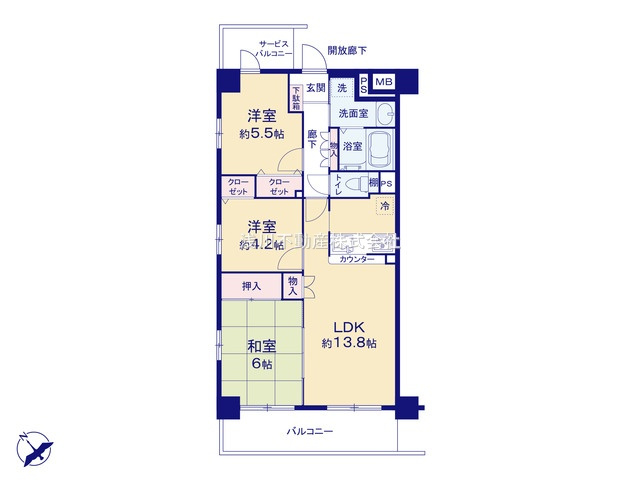 ネオハイツ八王子明神町の間取り|～南西向き3LDK　陽当たり良好、収納豊富な間取りです～