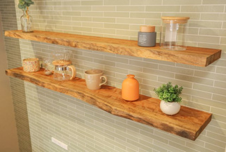 【キッチン】 | ザ・草津タワー COLORS工務店リノベーションツアー有 | 天然木のキッチン背面造作棚もできますよ！
