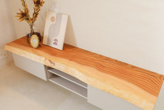 【その他】 | ザ・草津タワー COLORS工務店リノベーションツアー有 | 天然木のTVボードも可能です！
