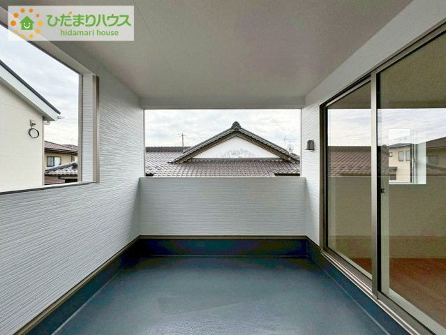 ひたちなか市平磯遠原町第1　新築戸建　1号棟のバルコニー|人気が高いインナーバルコニーを採用♪天候を気にせず洗濯物を干せ、紫外線も気にせずに済みます(*^^)v