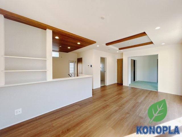 【新築戸建】高崎市八千代町の居間・リビング|■リビング（1号棟）｜毎日の家族とのご飯も大切に、充実できるようオシャレなダイニングキッチンをご用意しました♪より家族との絆も深まります＾＾