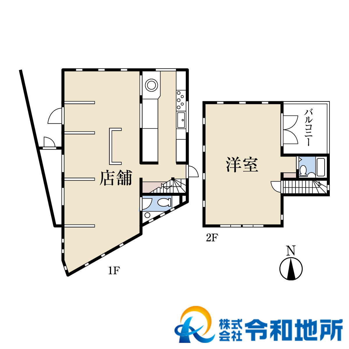 店舗付住宅　茅ヶ崎市浜須賀の間取り