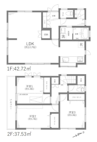 【間取り】 | 西東京市南町１丁目　中古戸建て | 室内新規リフォームで快適に暮らせる中古戸建てになります！