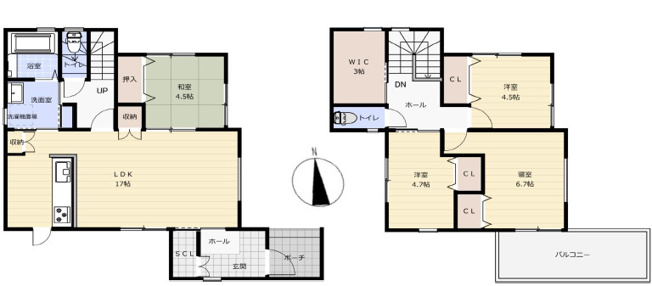 【間取り】 | 姫路市飾磨区加茂　中古戸建 | 4LDK＋WIC＋SICです。