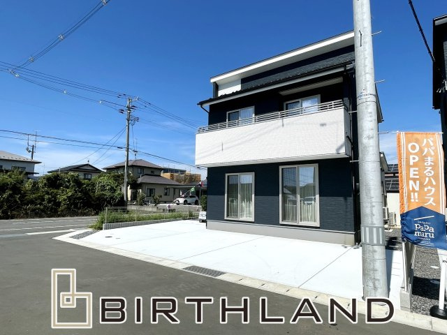 新築戸建・建売　矢吹町東郷　モデルハウス　善郷小・矢吹中の外観|陽当たり良好な角地物件！善郷小学校近くでお子様の通学に安心♪子育て世帯におすすめエリア！