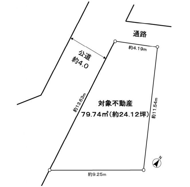 敷地面積24坪　売地　川越市寺尾
