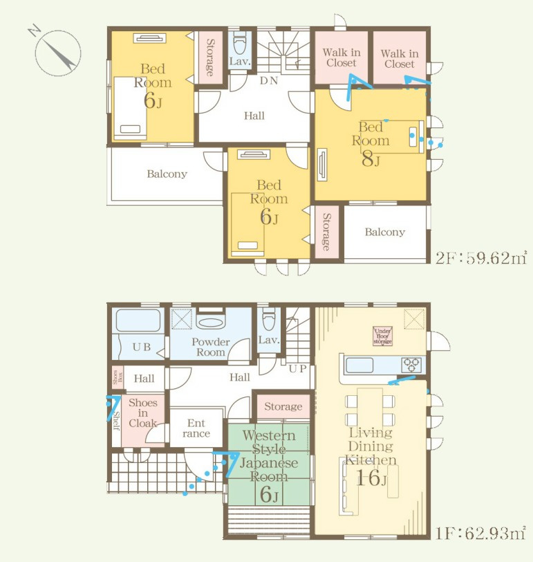 【新築戸建】第2前橋大胡 の間取り|■間取り図｜敷地面積：308.93（約93.45坪）　建物面積：122.55（約37.07坪）